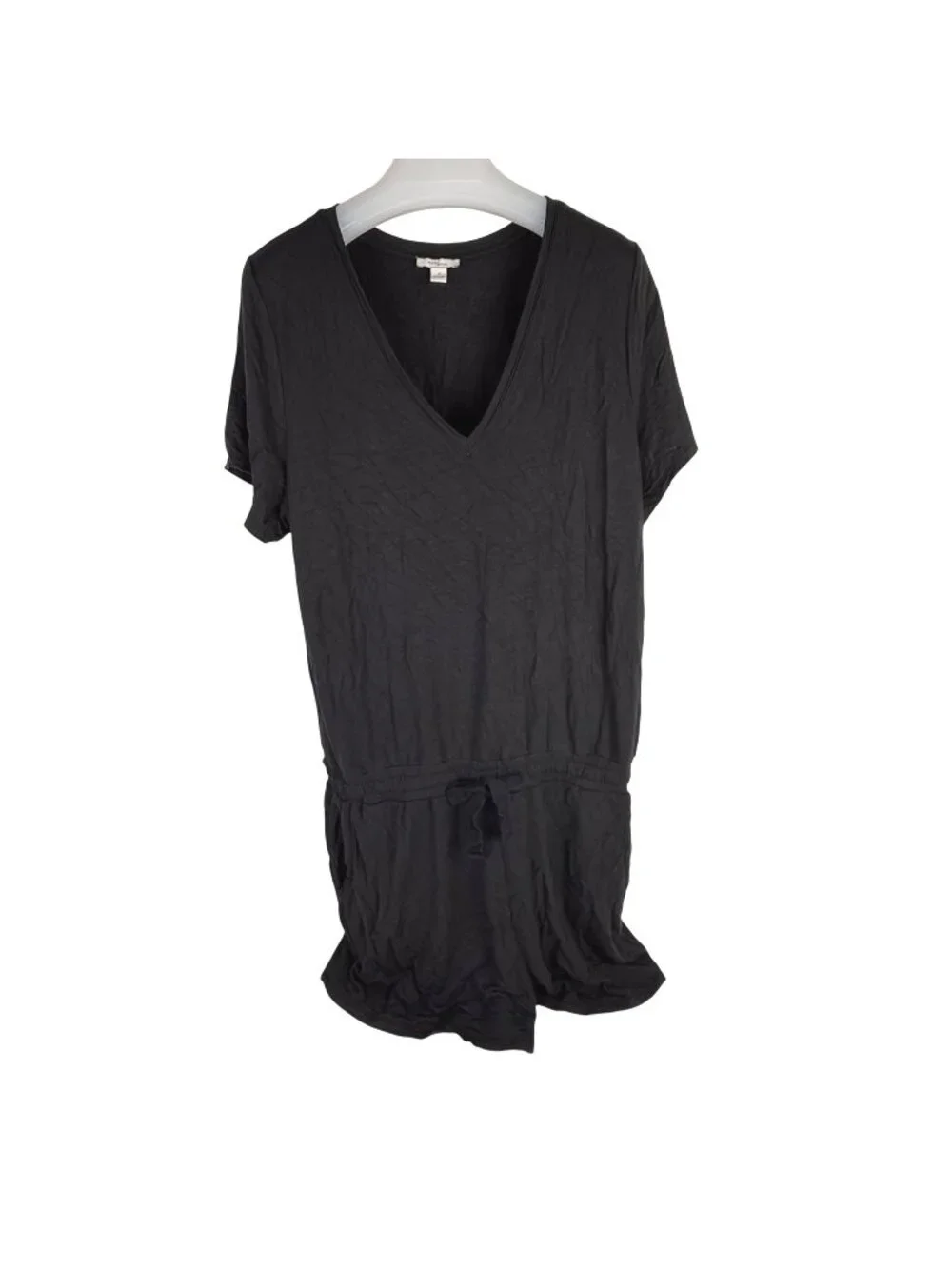 Daily Ritual Supersoft Terry Short-Sleeve V-Neck Romper Black XL